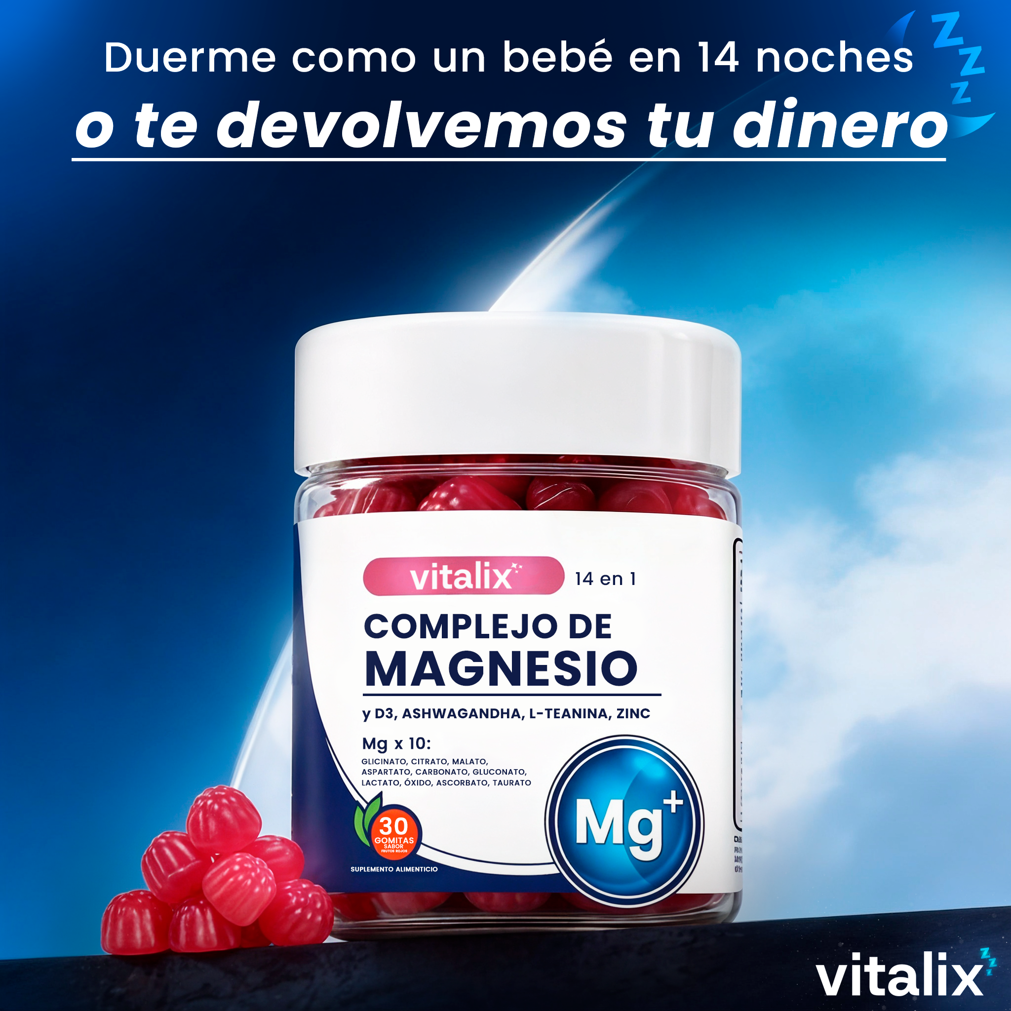 Vitalix® Gomitas Magnesio 14 en 1 | Recupera Tu Sueño